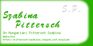 szabina pittersch business card